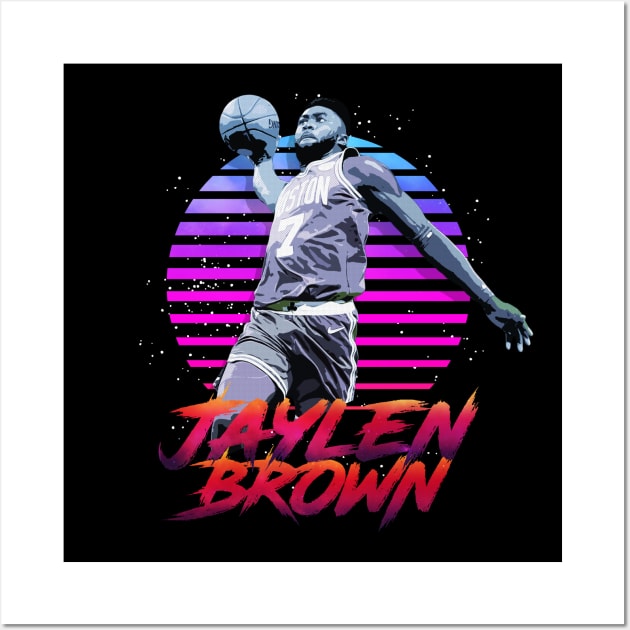 Jaylen Brown Nickname Retrowave Outrunner Wall Art by StupidHead